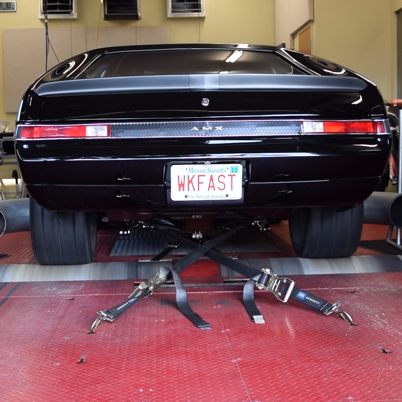 Peter's Wicked AMX adjusting tune with DIY Megasquirt on our Land and Sea chassis dyno