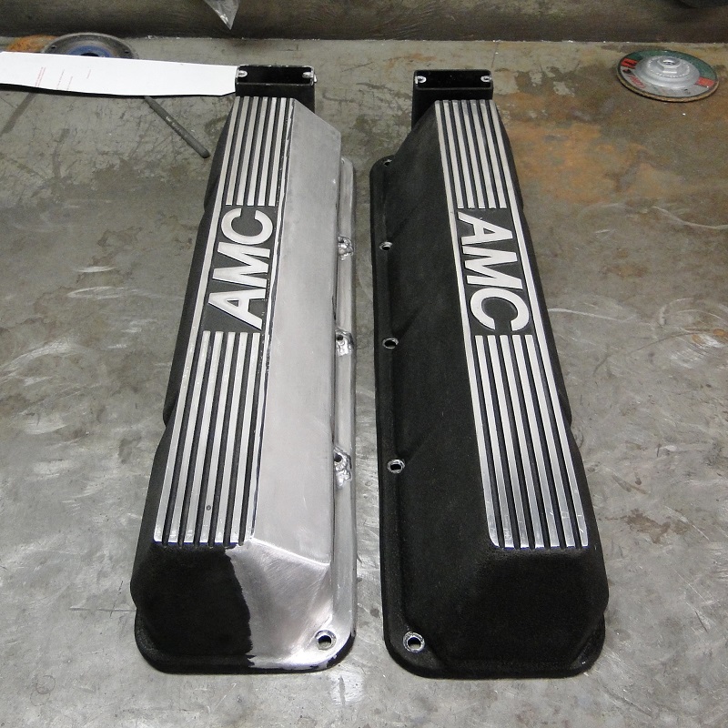 Custom Fab - modified Peter's stock AMC valve covers to clearance the beefy rockers and valvetrain